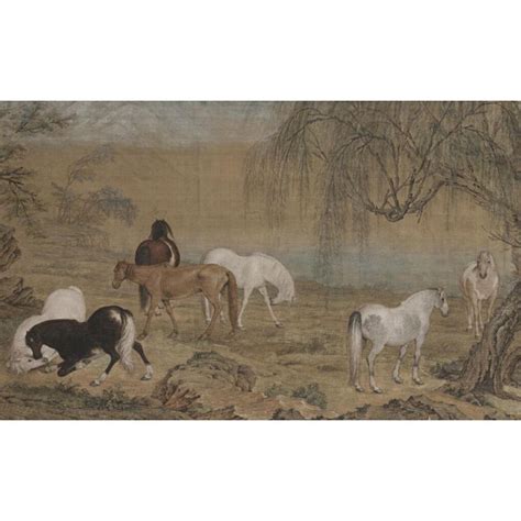 八駿圖|清賈全八駿圖 卷 賈全 , 34.1x270.6